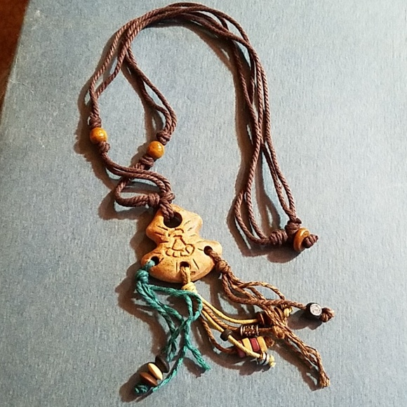 Handmade Jewelry - Natural Beaded Adjustable Necklace Handmade